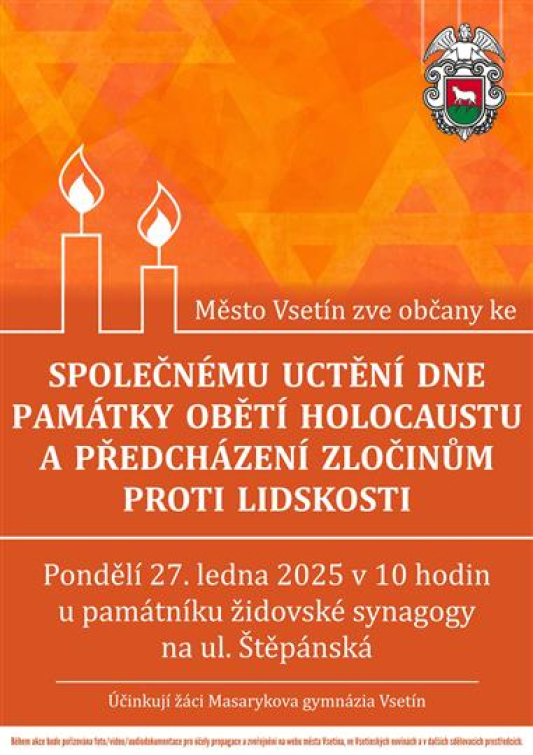 Vsetín uctí památku obětí holocaustu