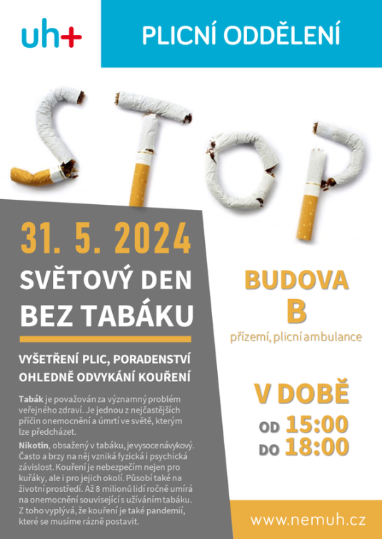 Světový den bez tabáku v Uherskohradišťské nemocnici