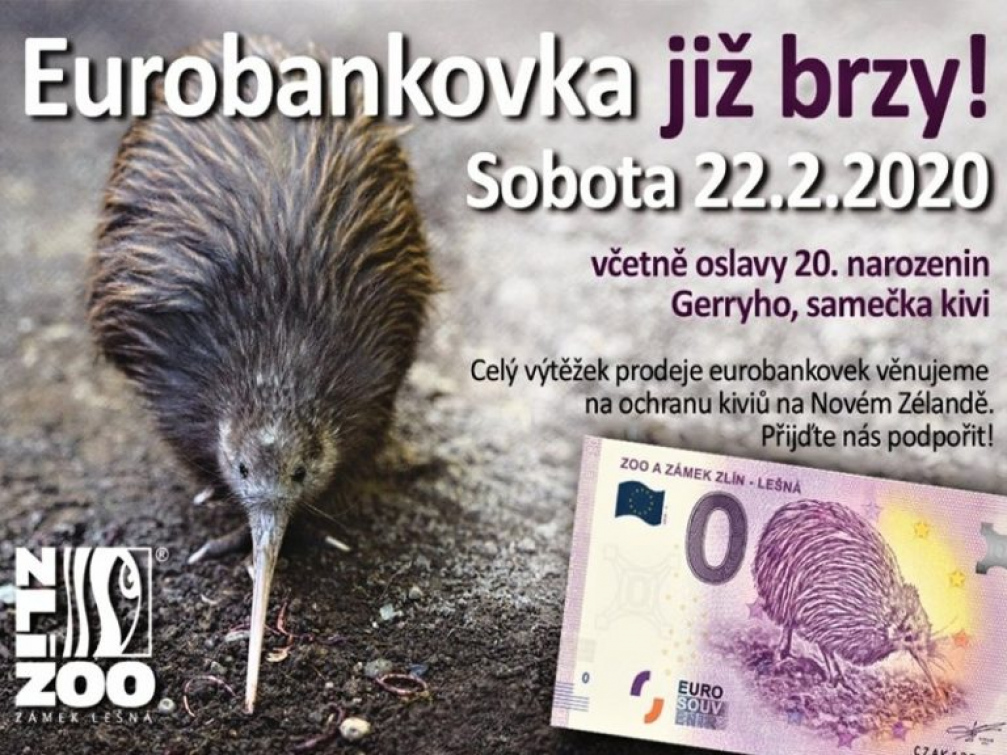 Zlínská zoo nabídne eurobankovky, na kterých bude vyobrazen kivi hnědý