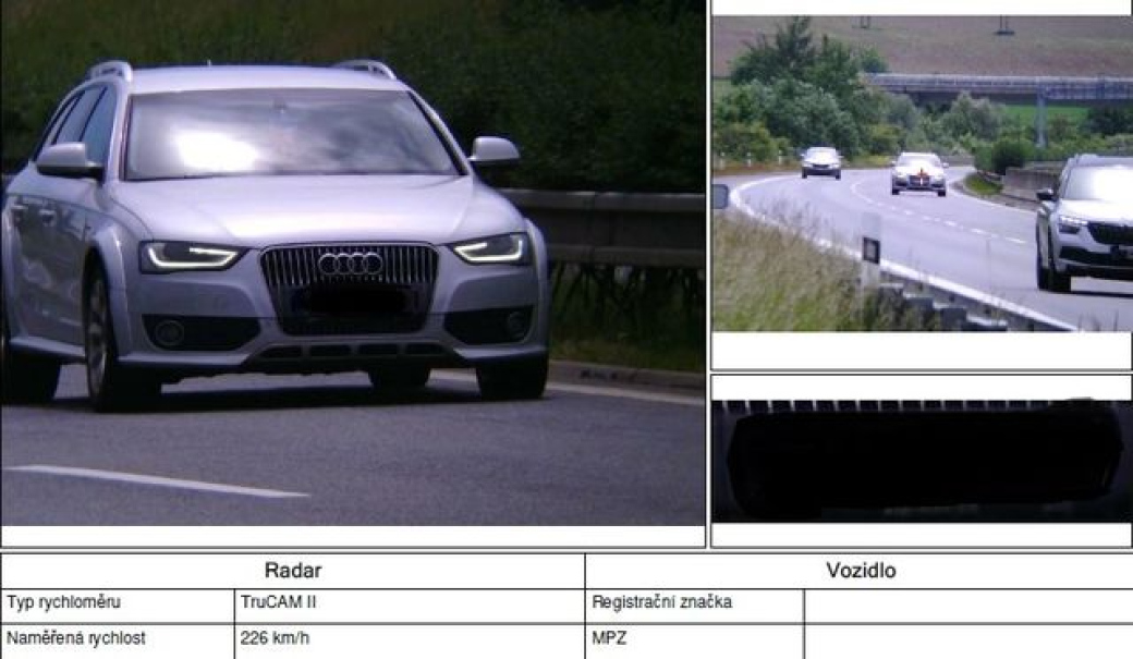 Po dálnici se řítil rychlostí 226 km/h. Přišel o řidičský průkaz