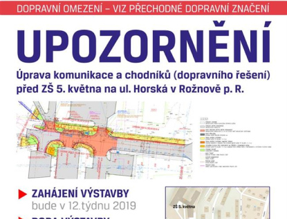 Začnou opravy komunikací na  rožnovské Horské ulici