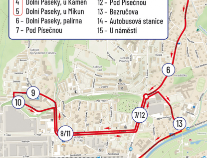 V Rožnově jezdí od konce srpna jezdit rozšířená městská autobusová linka 