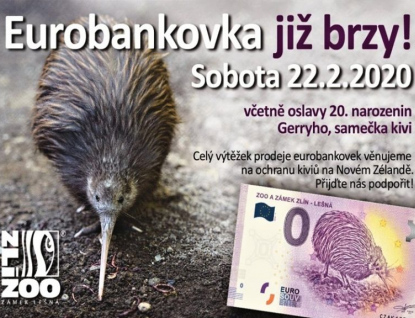 Zlínská zoo nabídne eurobankovky, na kterých bude vyobrazen kivi hnědý