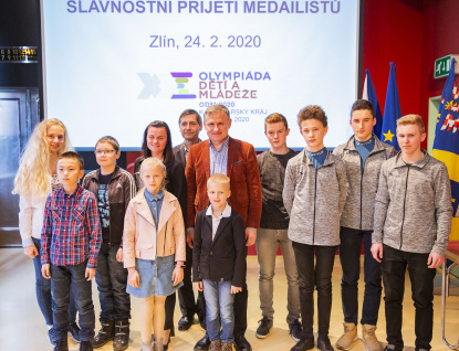 Mladí medailisté z dětské olympiády převzali ocenění v sídle kraje