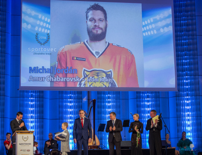 Hokejista Michal Jordán byl vyhlášen Sportovcem roku Zlínského kraje 2018