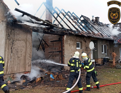 V Buchlovicích hořel rodinný dům